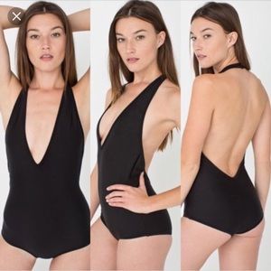 American apparel backless halter body suit